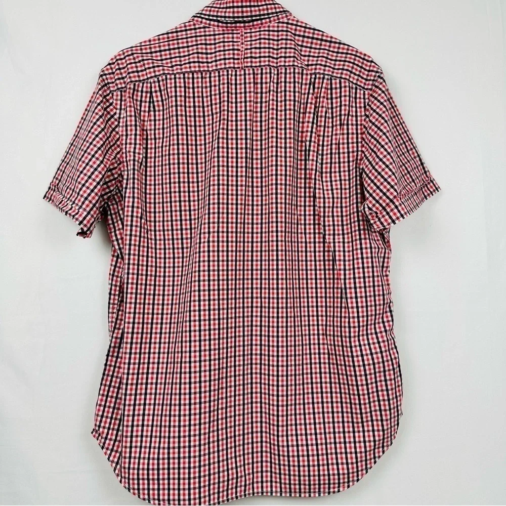 Banana Republic - Men's - Short Sleeve Button Up Plaid Shirt Soft Wash - Medium